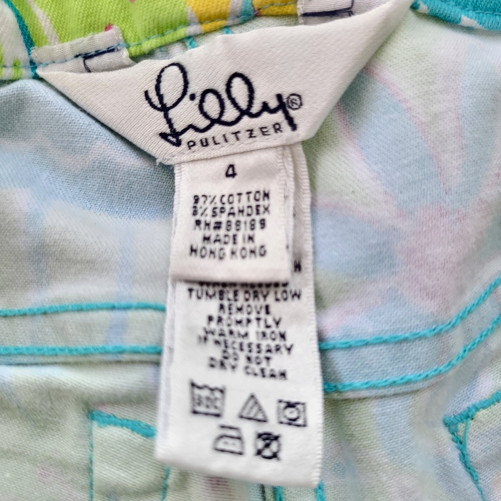 Lilly Pulitzer Cotton Stretch Peacock Capris - Picture 2 of 13
